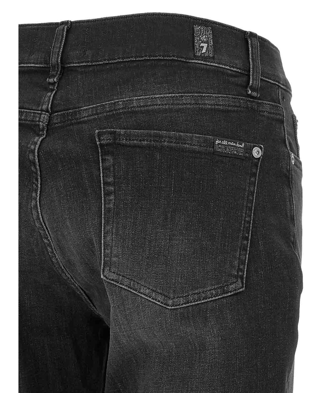 7 FOR ALL MANKIND Черные хлопковые джинсы слим, фото 4