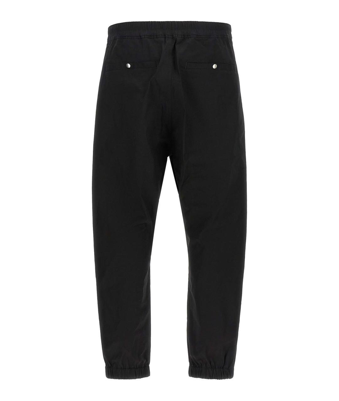 RICK OWENS Черные хлопковые повседневные брюки, фото 2