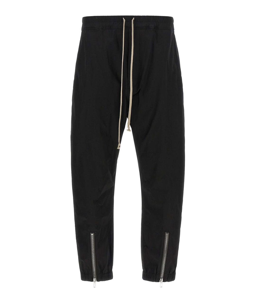 RICK OWENS Черные хлопковые повседневные брюки, фото 1