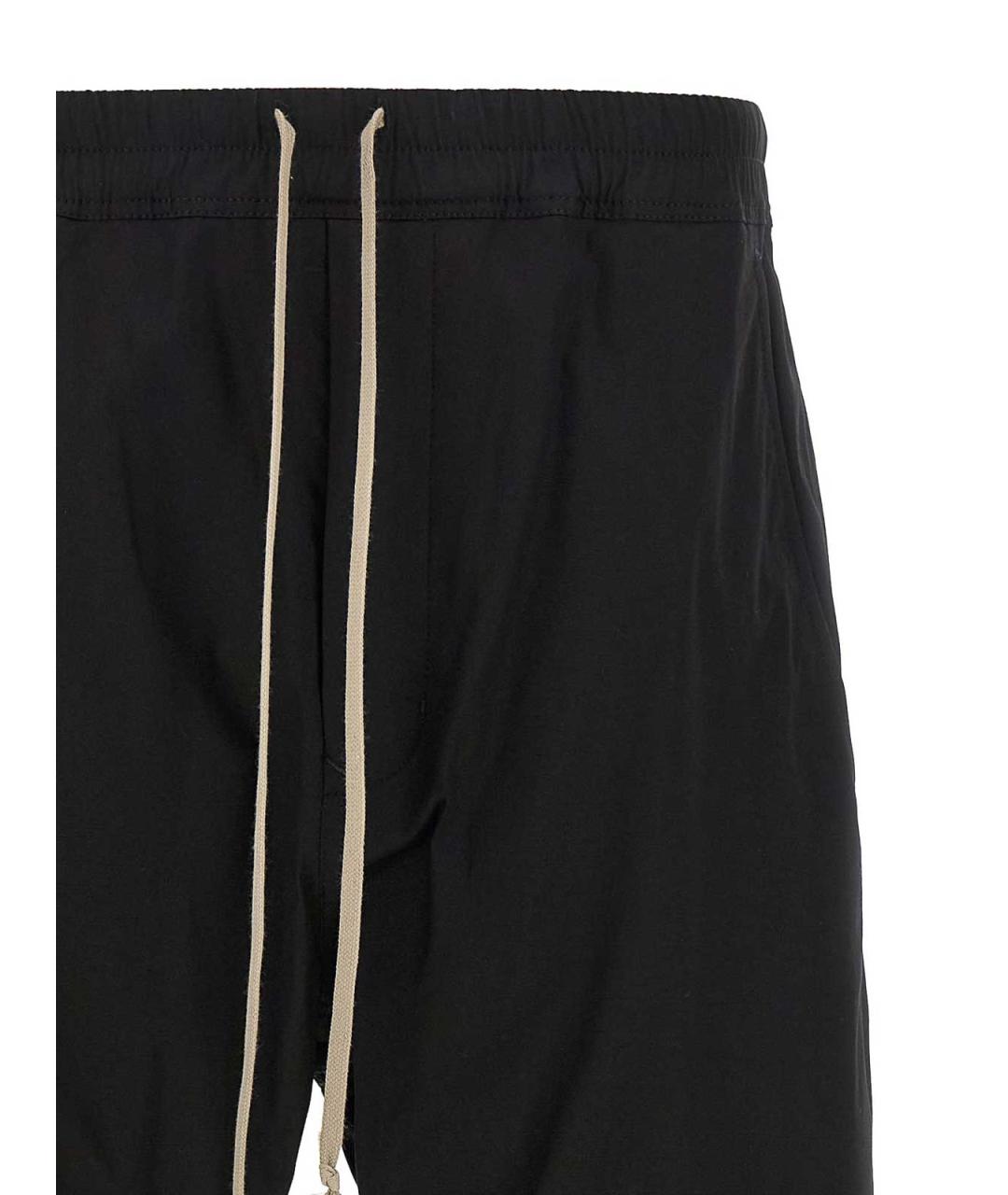 RICK OWENS Черные хлопковые повседневные брюки, фото 3