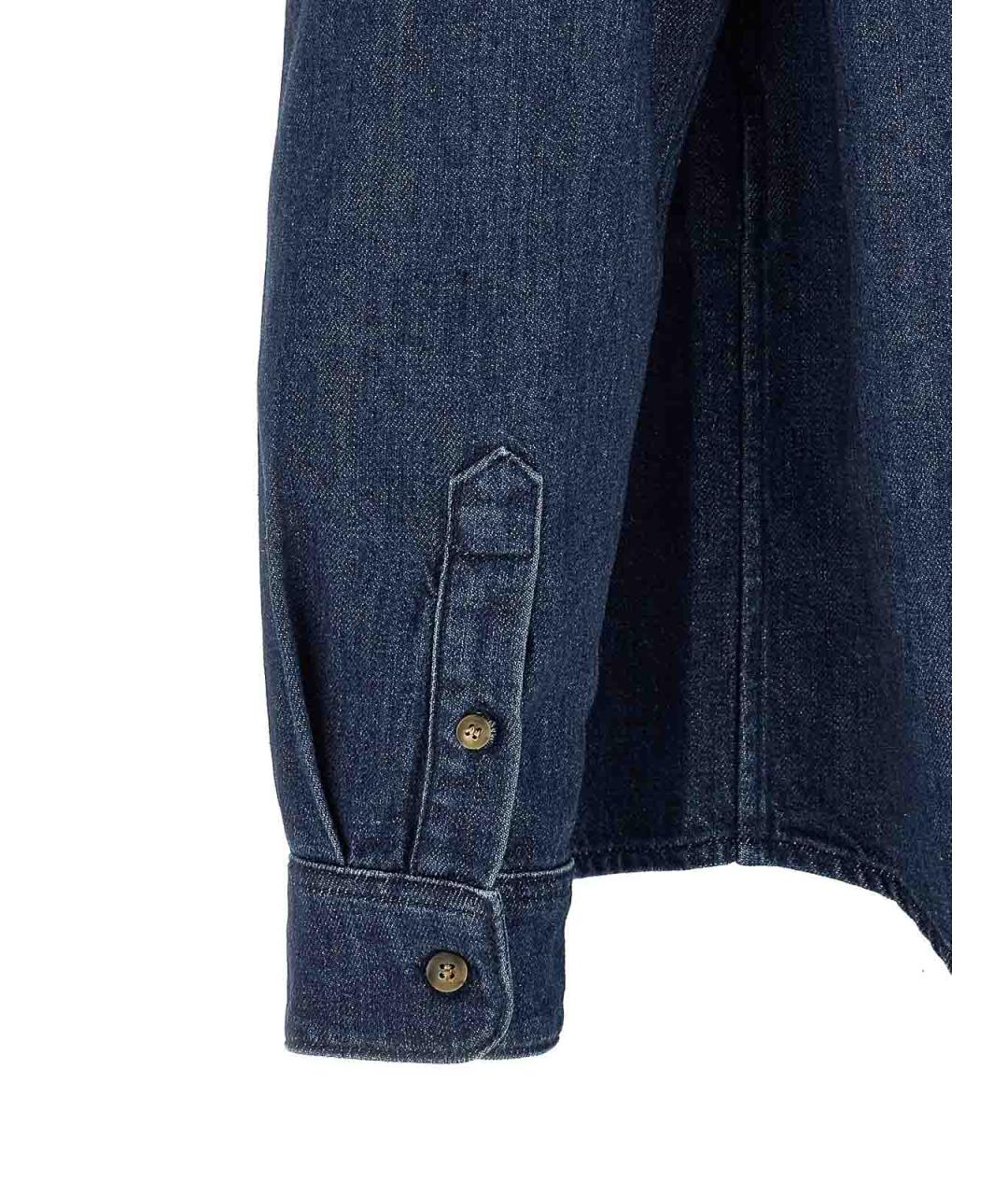 A.P.C. Синяя хлопковая кэжуал рубашка, фото 4