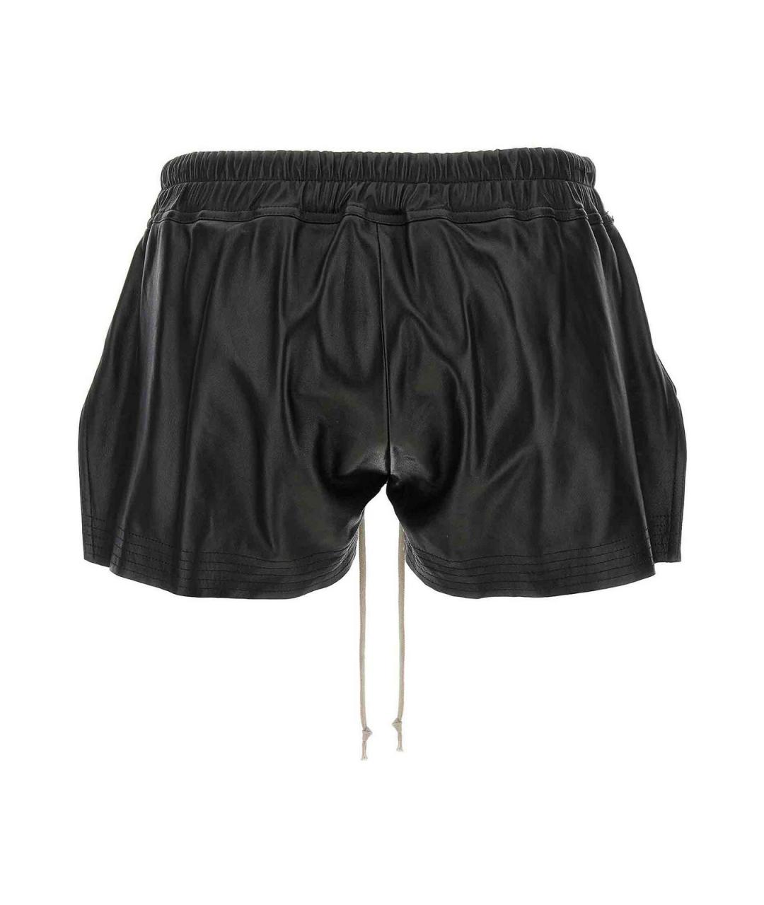 RICK OWENS Черные кожаные шорты, фото 2