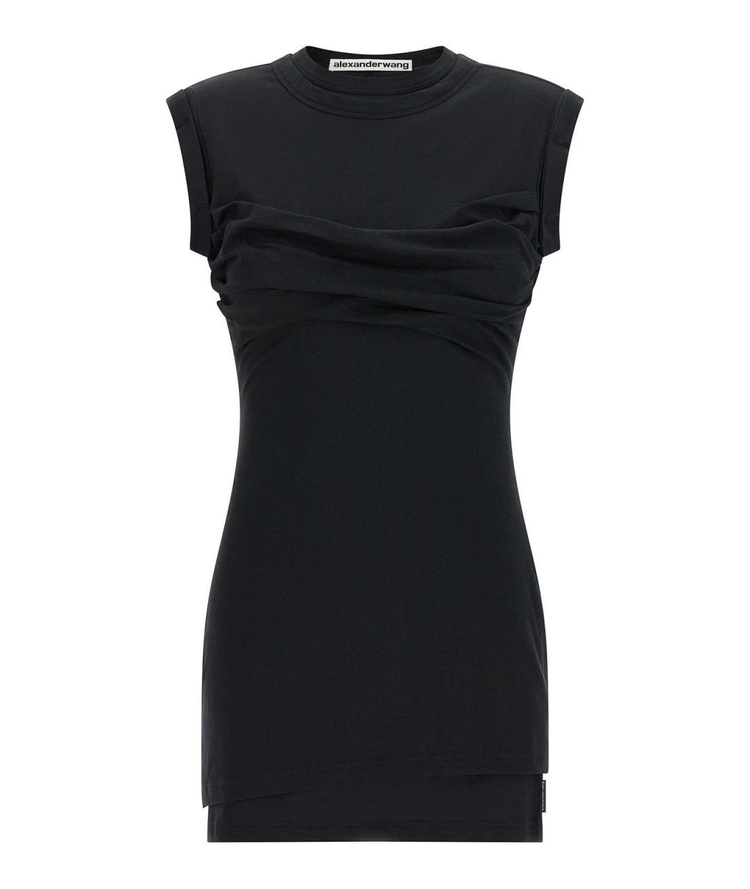 ALEXANDER WANG Черное хлопковое повседневное платье, фото 1