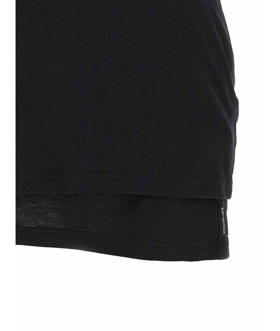 ALEXANDER WANG Черное хлопковое повседневное платье, фото 4