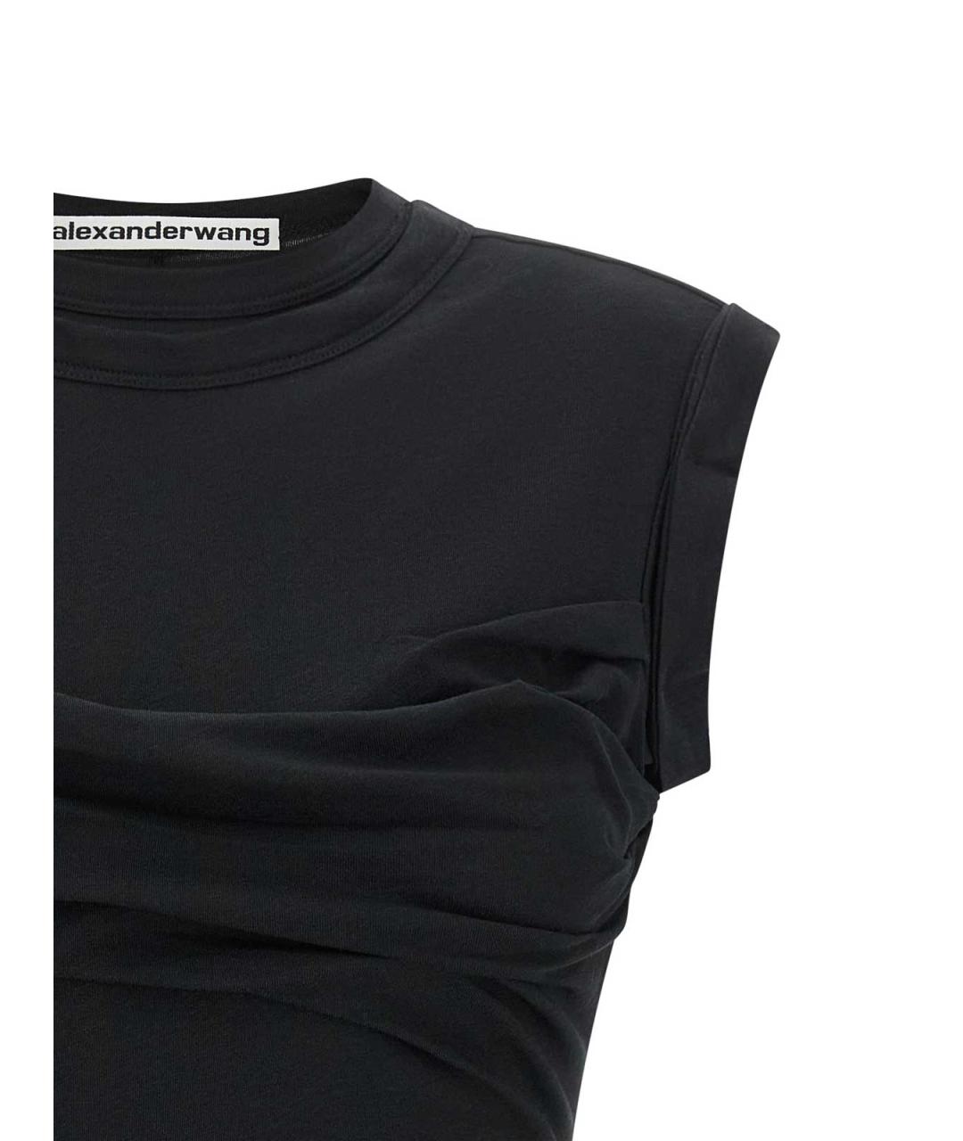 ALEXANDER WANG Черное хлопковое повседневное платье, фото 3