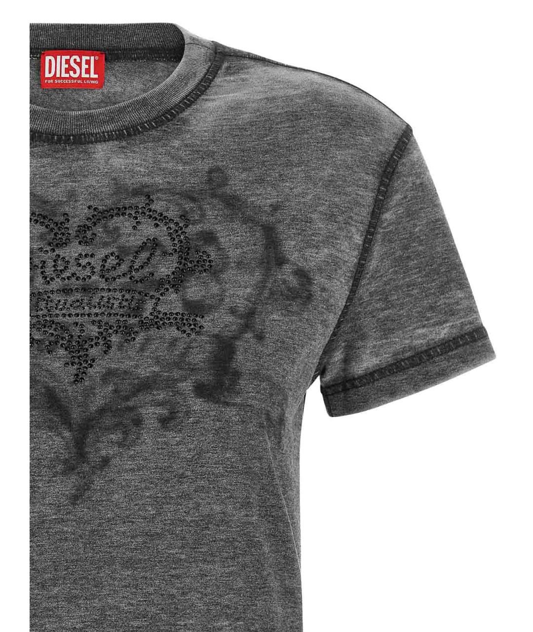 DIESEL Серая хлопковая футболка, фото 3