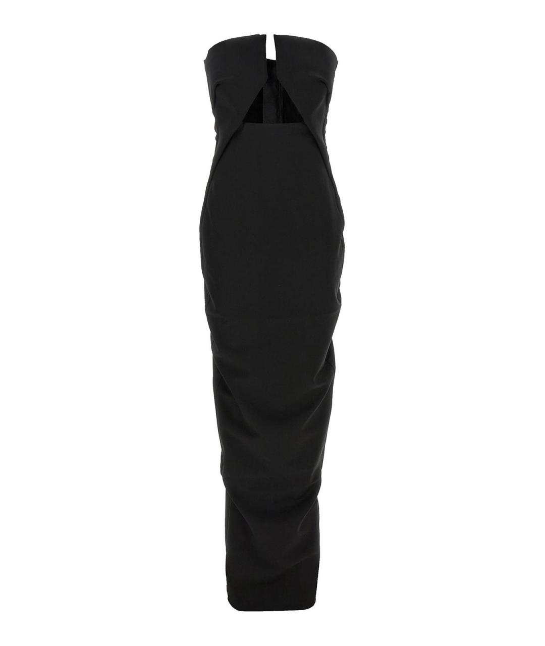 RICK OWENS Черное шерстяное коктейльное платье, фото 1