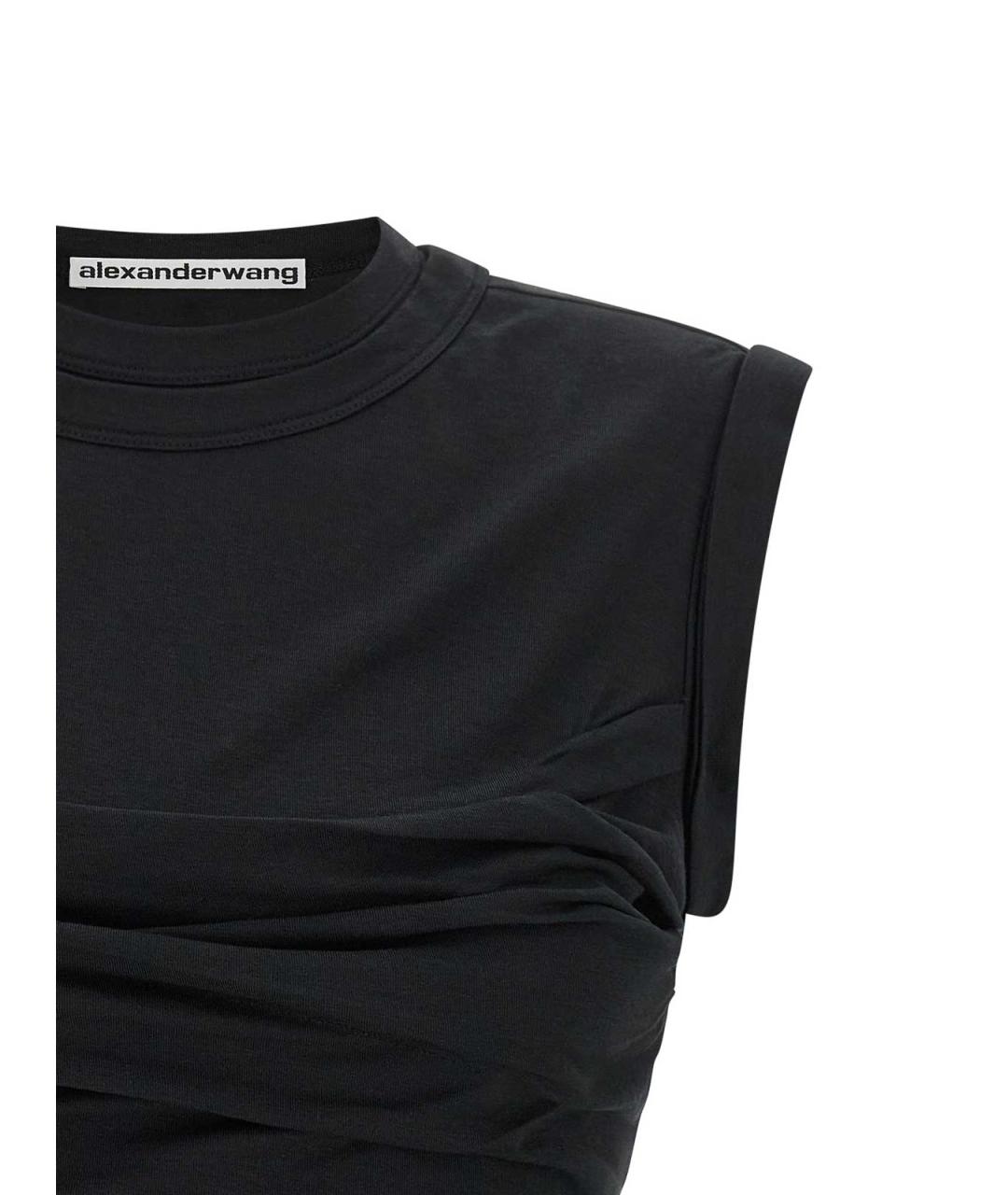 ALEXANDER WANG Черная хлопковая майка, фото 3