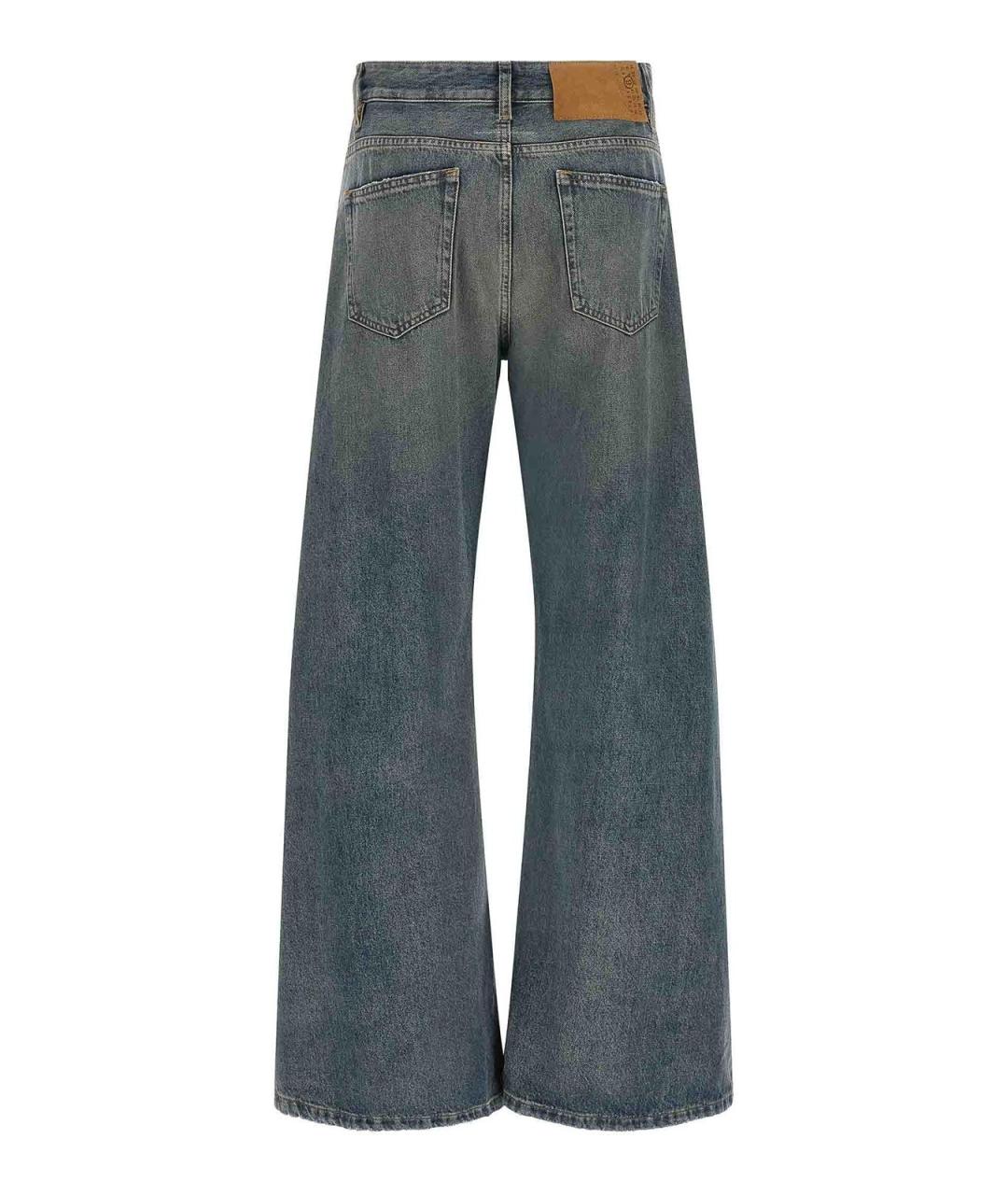 MM6 MAISON MARGIELA Синие хлопковые прямые джинсы, фото 2
