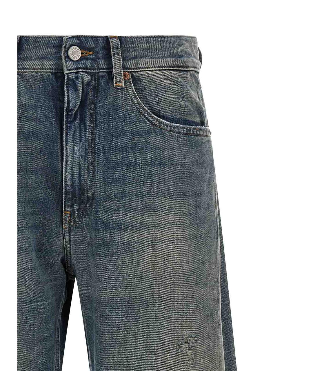 MM6 MAISON MARGIELA Синие хлопковые прямые джинсы, фото 3