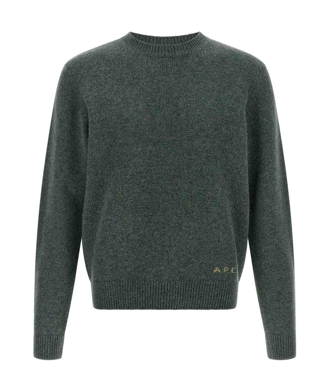 A.P.C. Зеленый шерстяной джемпер / свитер, фото 1