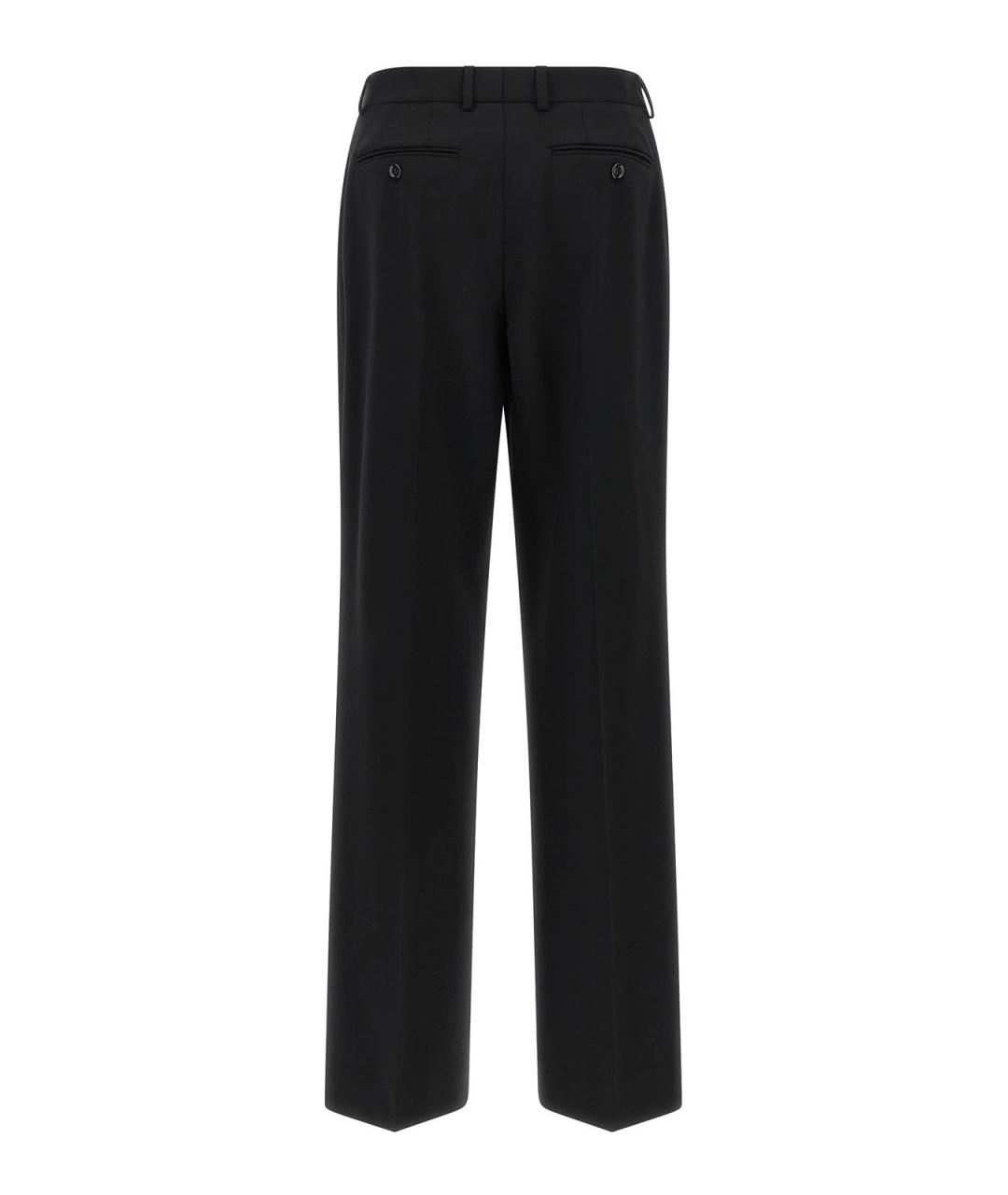 DOLCE&GABBANA Черные шерстяные прямые брюки, фото 2