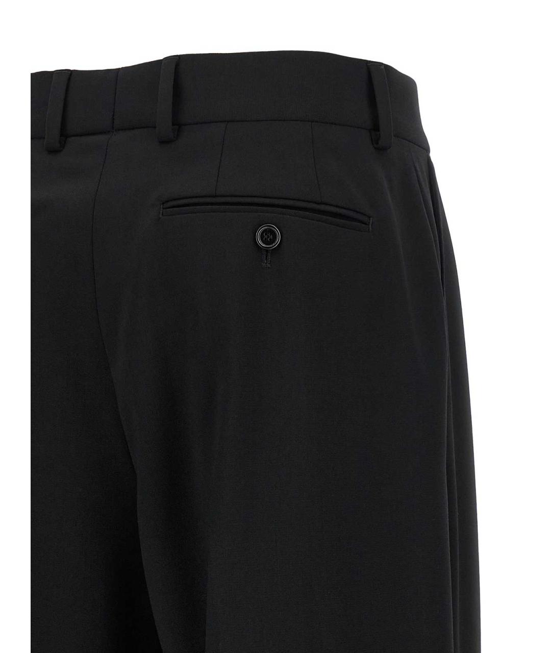 DOLCE&GABBANA Черные шерстяные прямые брюки, фото 4