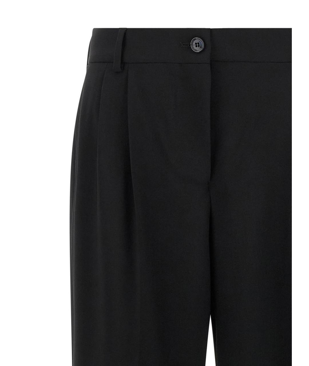DOLCE&GABBANA Черные шерстяные прямые брюки, фото 3