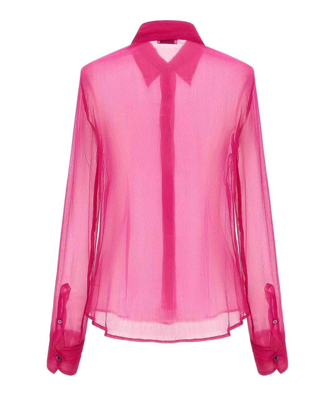 DRIES VAN NOTEN Фуксия шелковая рубашка, фото 2