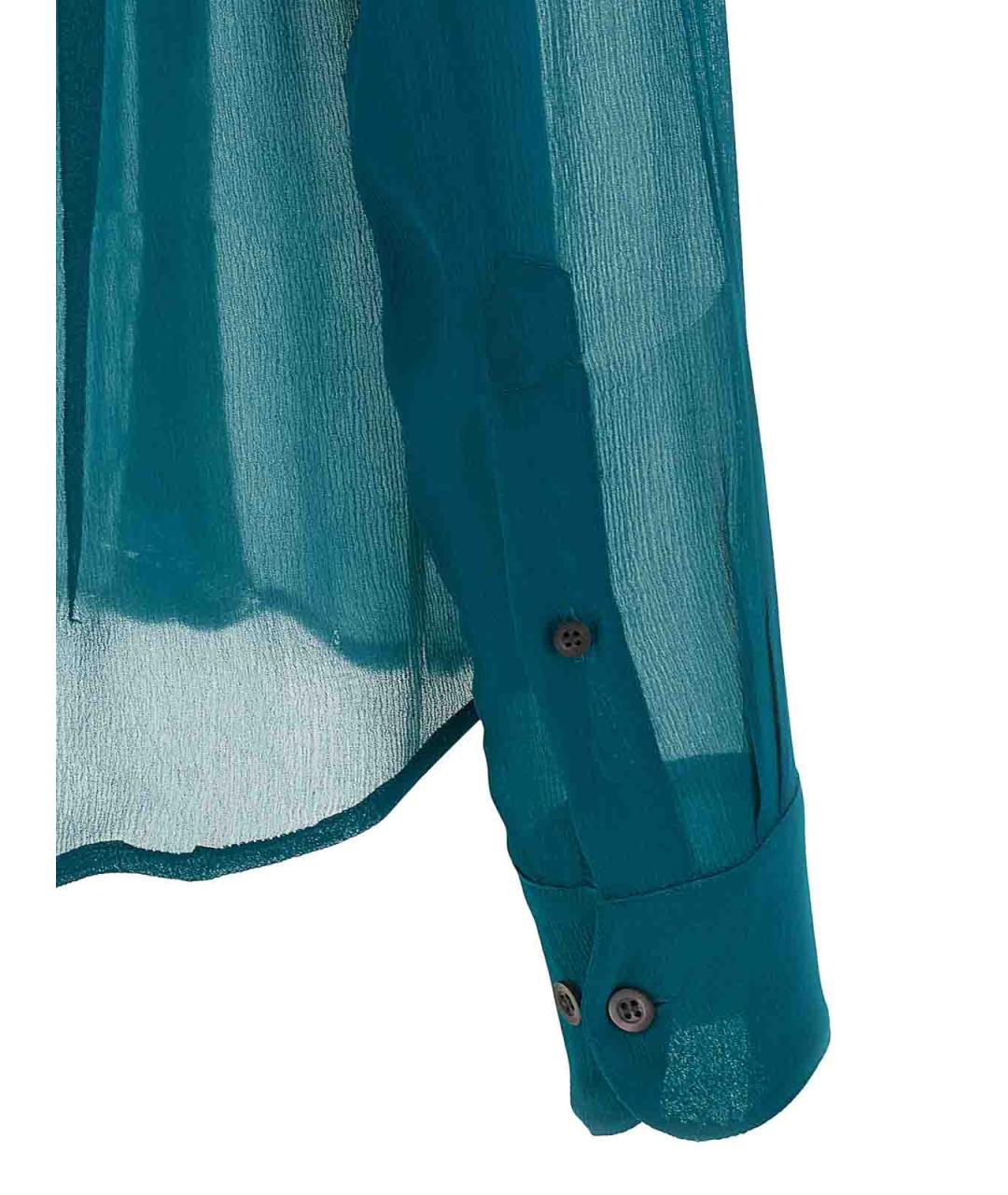 DRIES VAN NOTEN Бирюзовая вискозная рубашка, фото 4