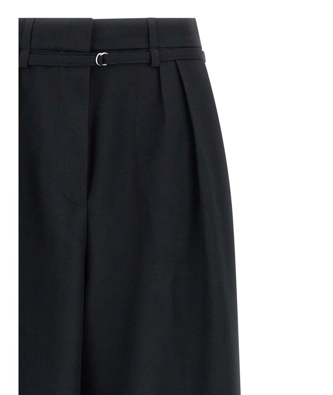 DRIES VAN NOTEN Черные шерстяные брюки широкие, фото 3