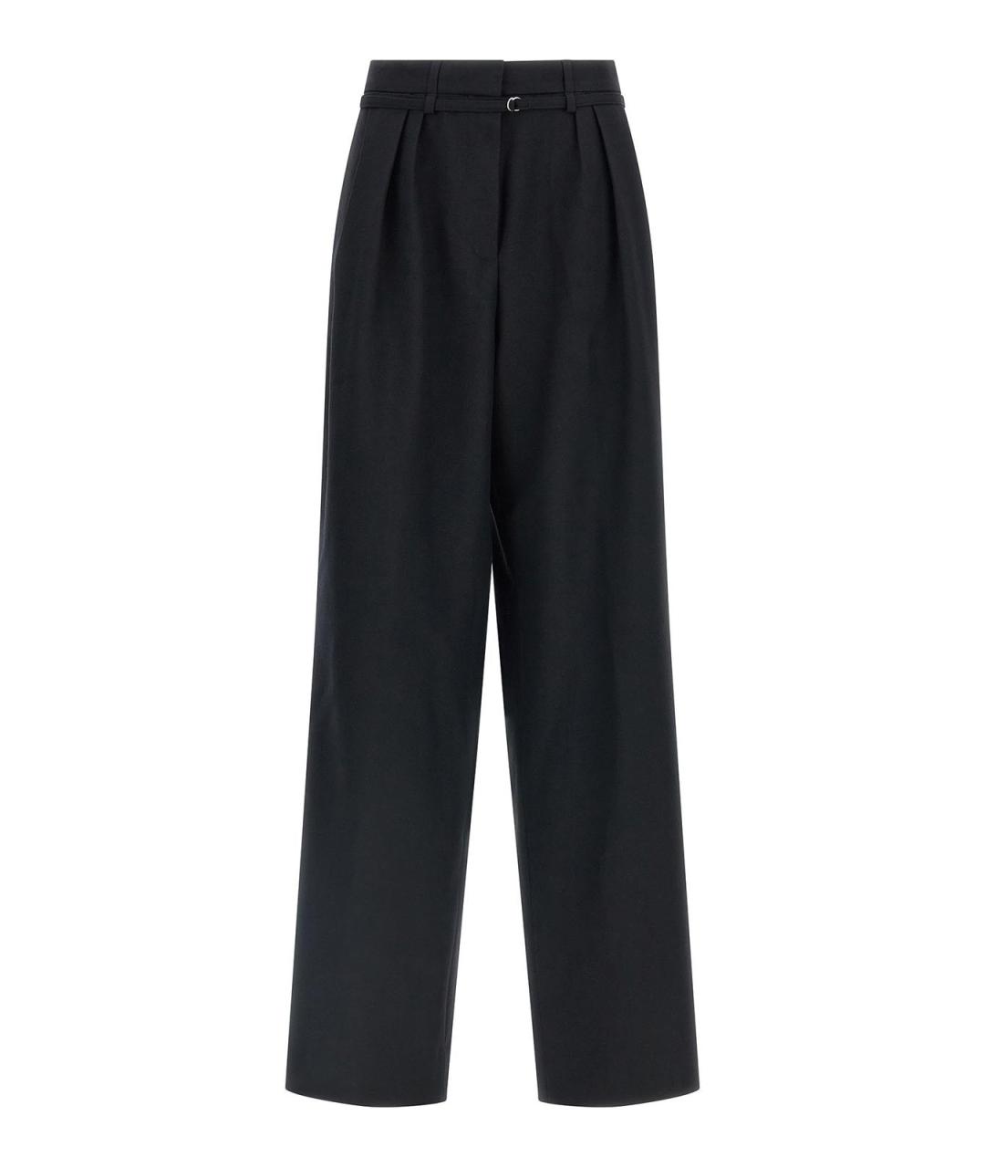 DRIES VAN NOTEN Черные шерстяные брюки широкие, фото 1