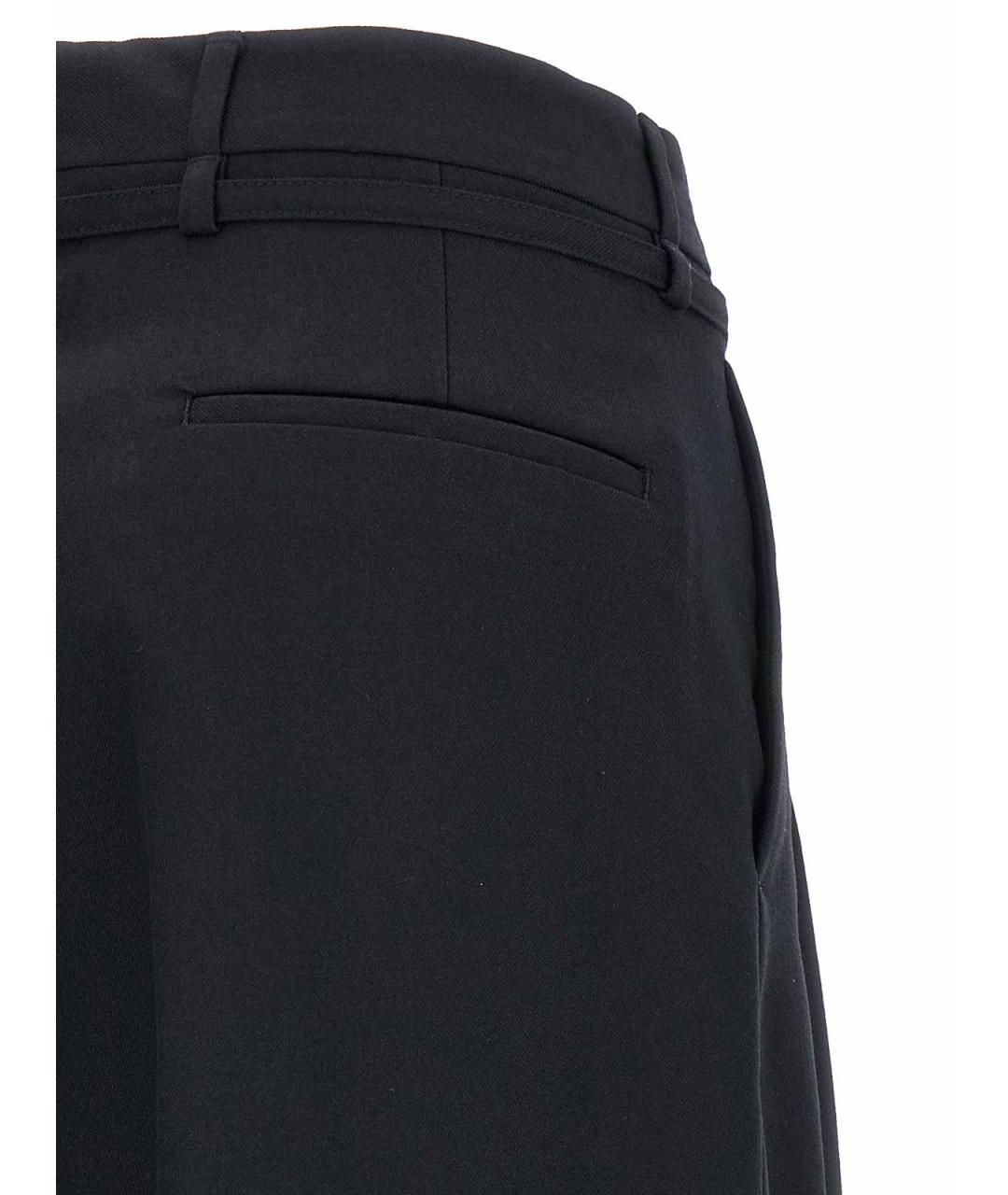 DRIES VAN NOTEN Черные шерстяные брюки широкие, фото 4