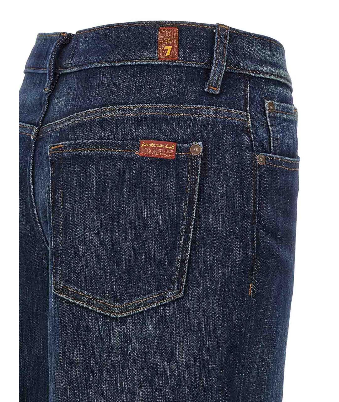 7 FOR ALL MANKIND Синие хлопковые джинсы клеш, фото 4