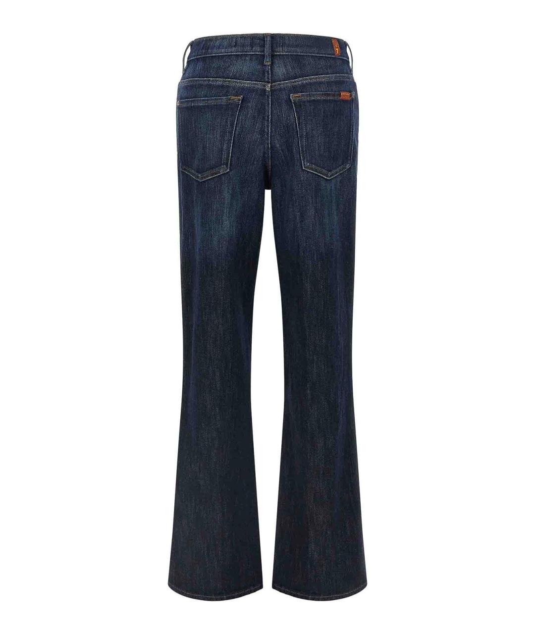 7 FOR ALL MANKIND Синие хлопковые джинсы клеш, фото 2