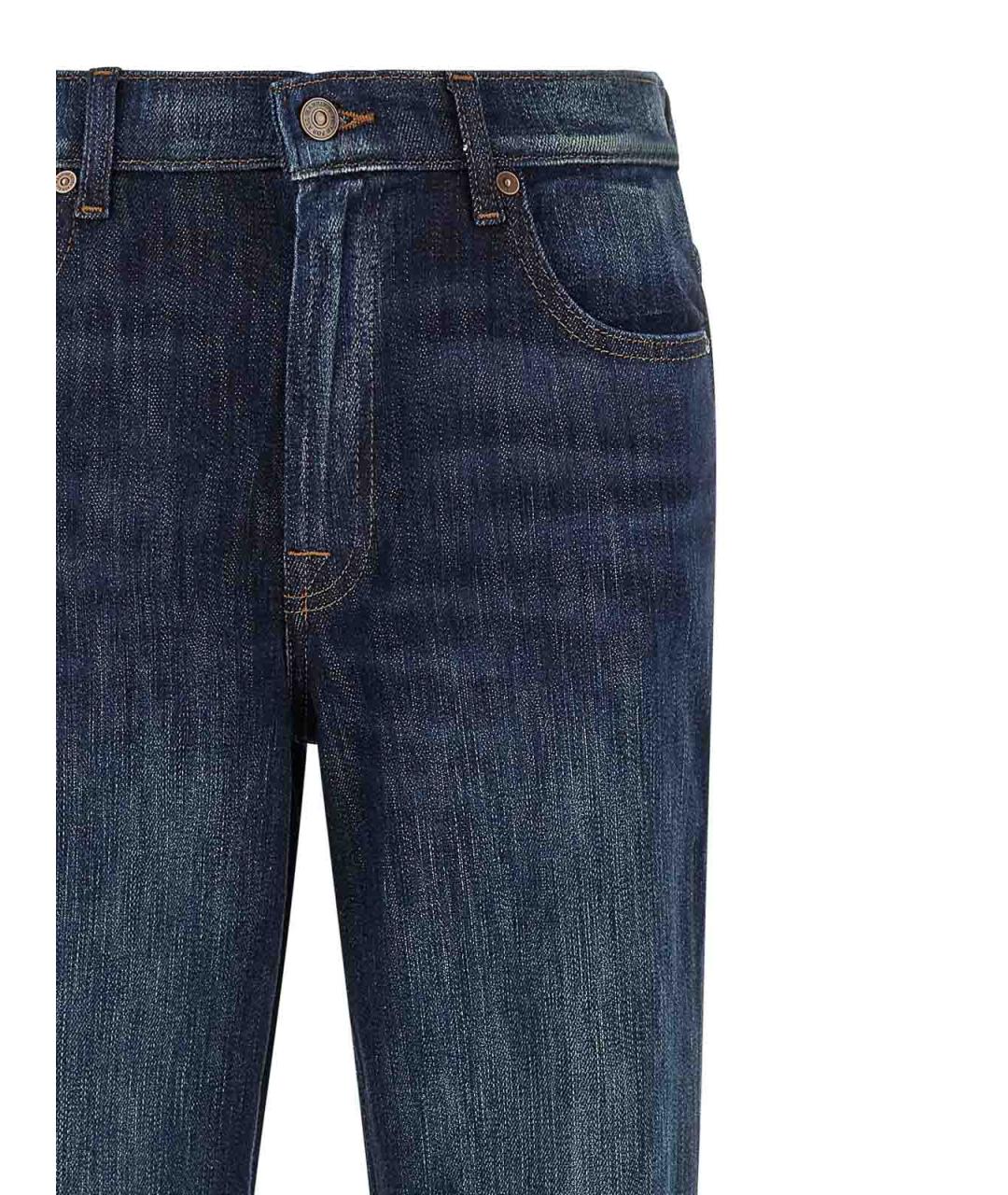7 FOR ALL MANKIND Синие хлопковые джинсы клеш, фото 3