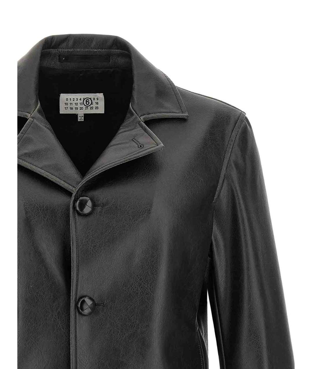 MM6 MAISON MARGIELA Черная кожаная куртка, фото 3