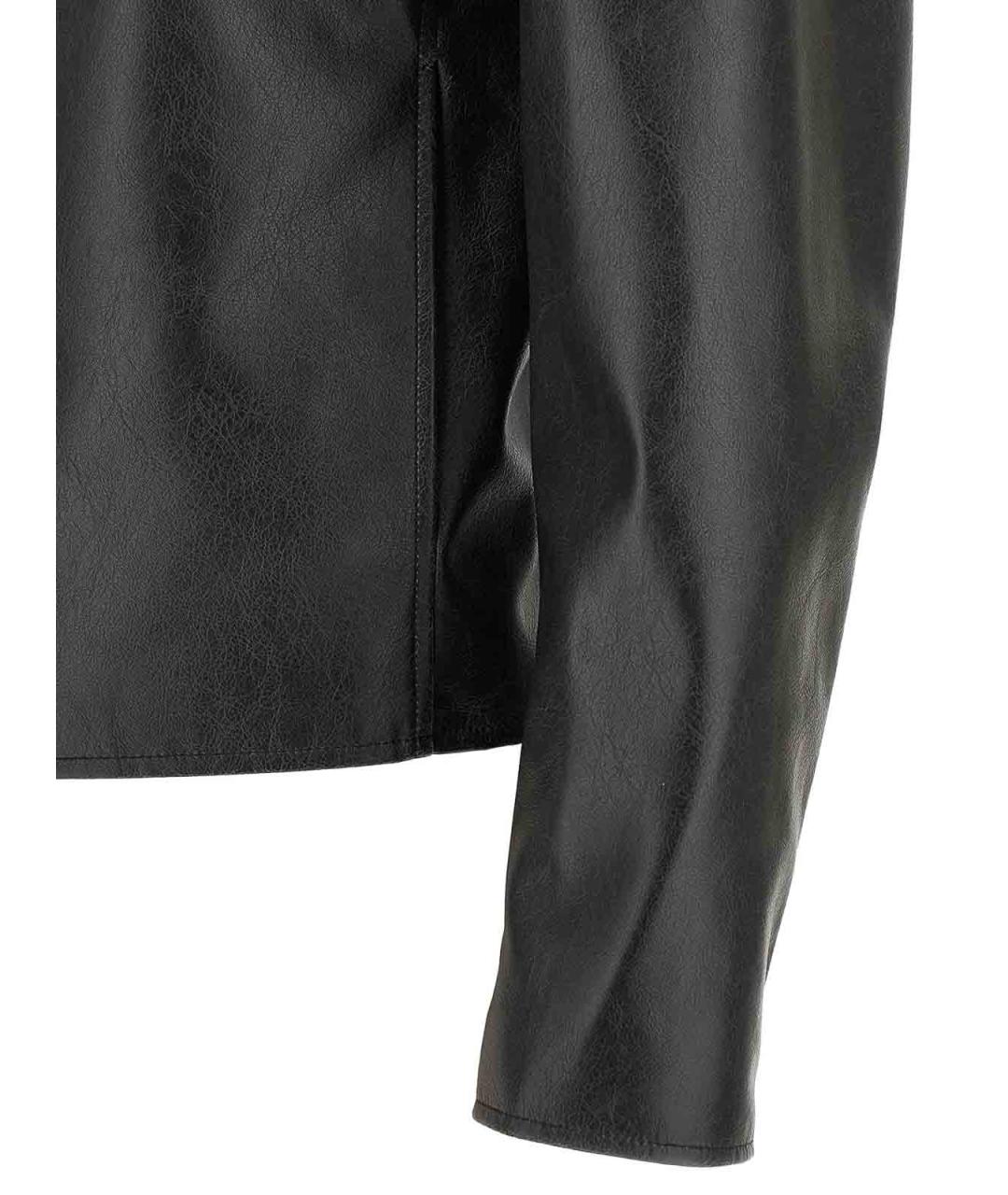 MM6 MAISON MARGIELA Черная кожаная куртка, фото 4
