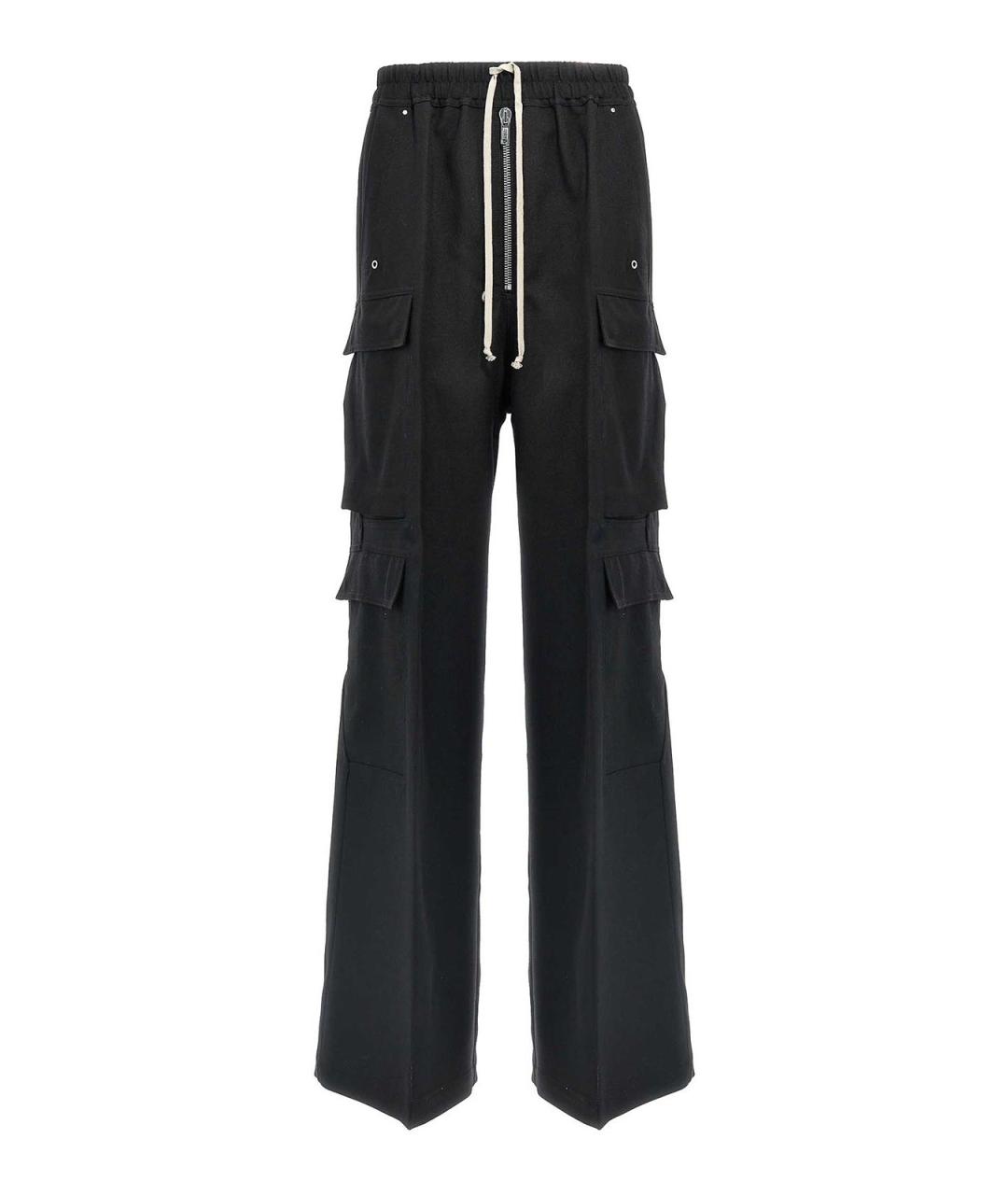 RICK OWENS Черные шерстяные прямые брюки, фото 1