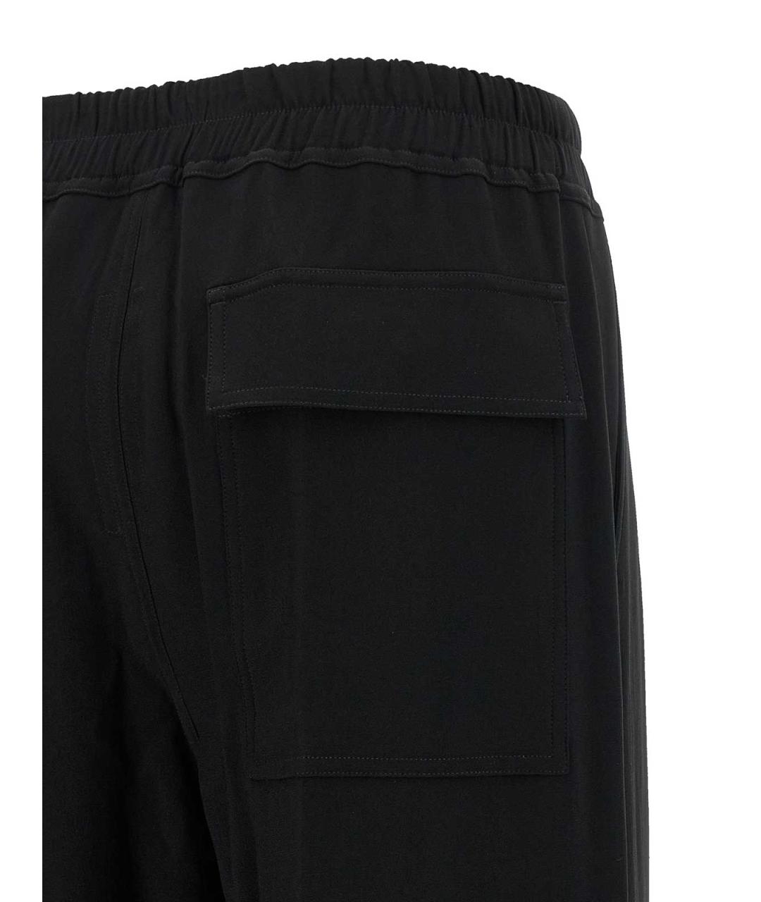 RICK OWENS Черные ацетатные прямые брюки, фото 4