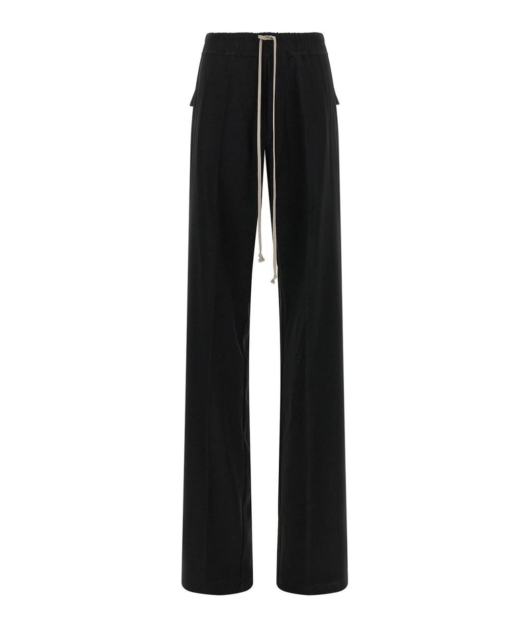 RICK OWENS Черные ацетатные прямые брюки, фото 1
