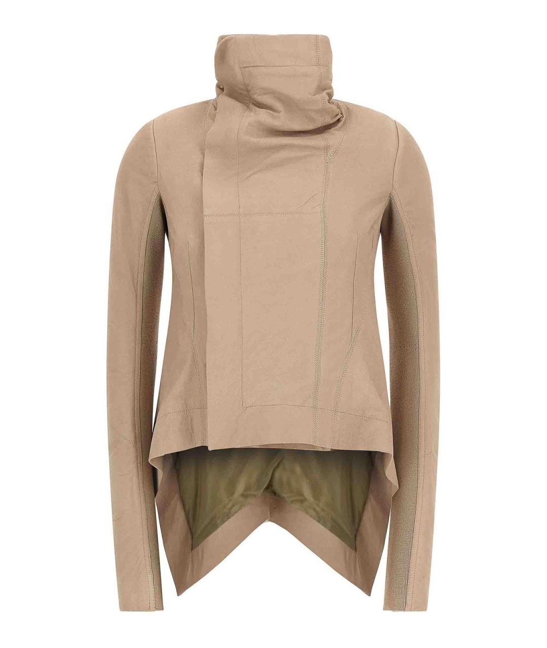 RICK OWENS Бежевая кожаная куртка, фото 1
