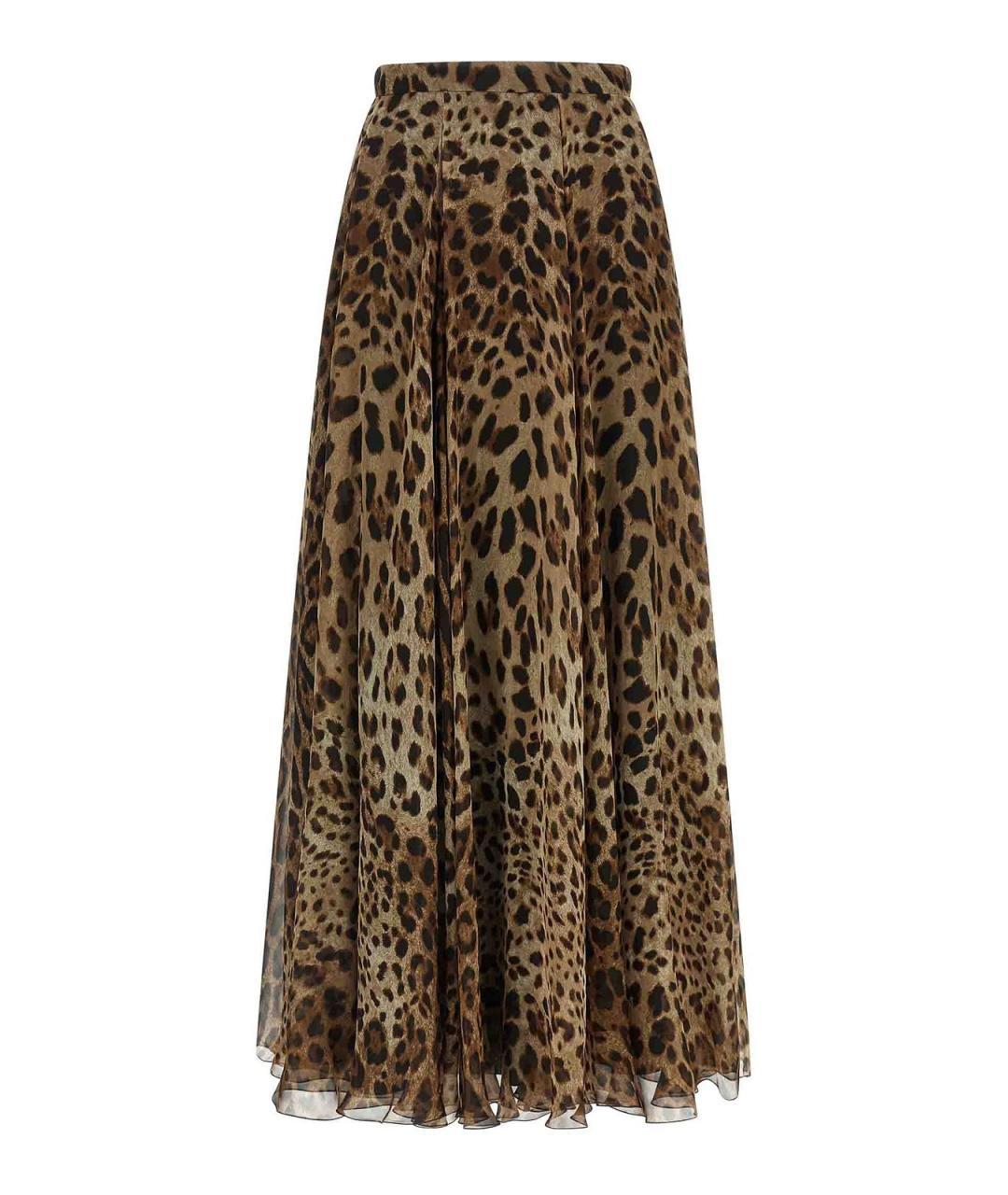 DOLCE&GABBANA Мульти шелковая юбка миди, фото 1