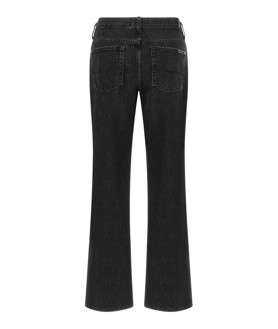 7 FOR ALL MANKIND Черные хлопковые джинсы клеш, фото 2