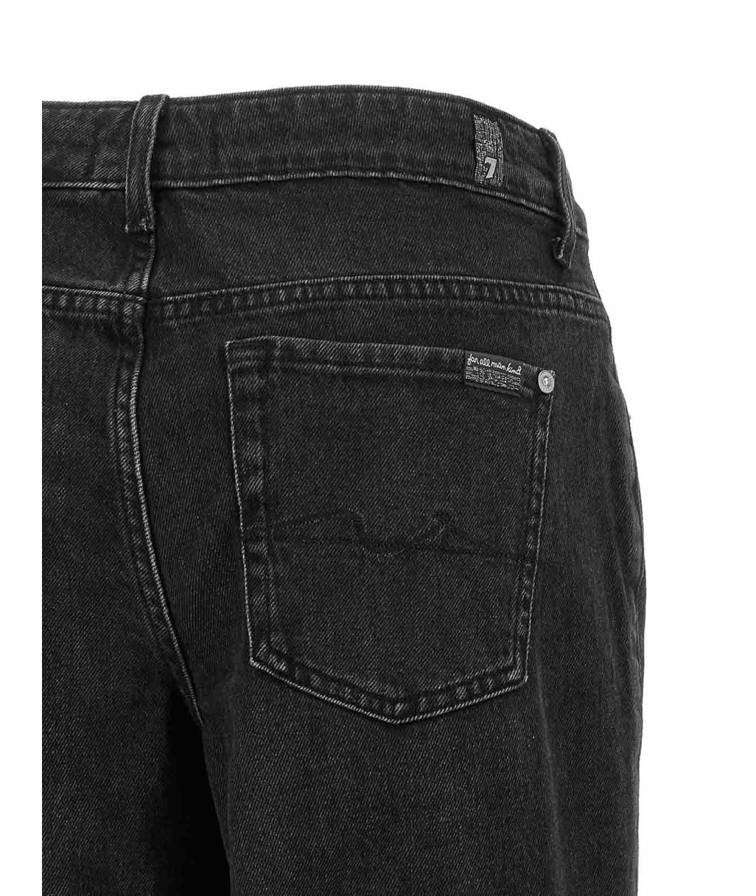 7 FOR ALL MANKIND Черные хлопковые джинсы клеш, фото 4