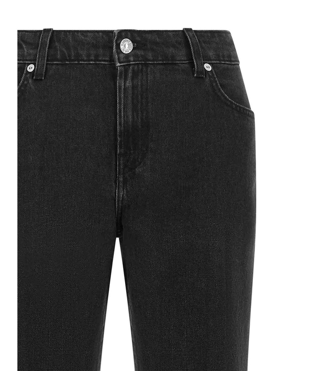 7 FOR ALL MANKIND Черные хлопковые джинсы клеш, фото 3