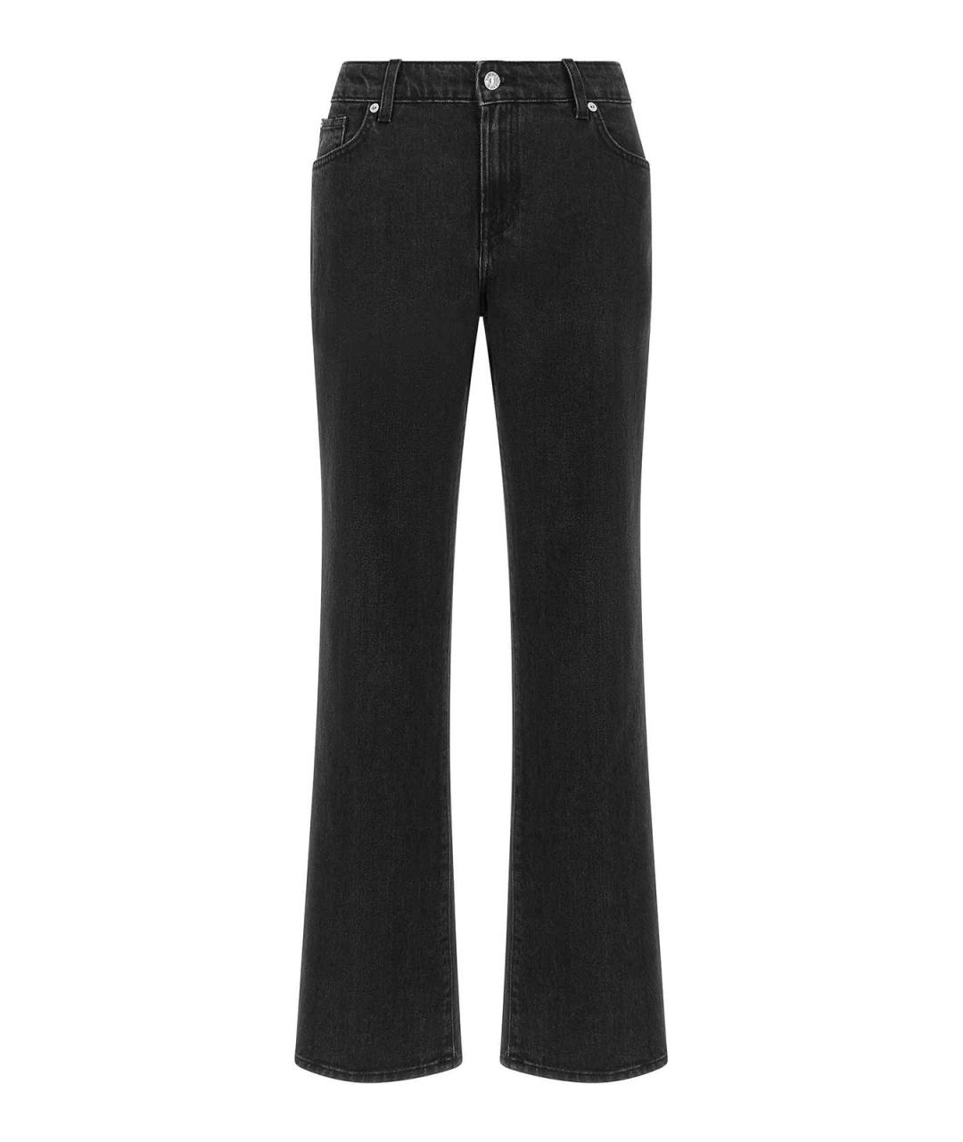 7 FOR ALL MANKIND Черные хлопковые джинсы клеш, фото 1