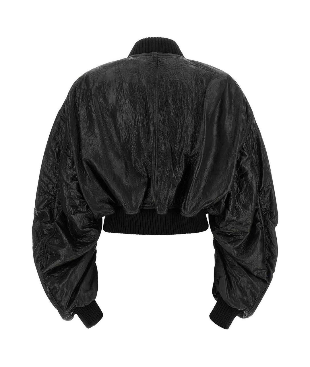 RICK OWENS Черная кожаная куртка, фото 2