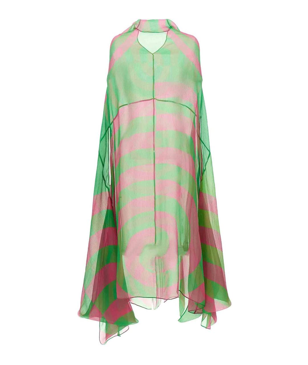 DRIES VAN NOTEN Зеленое шелковое коктейльное платье, фото 1