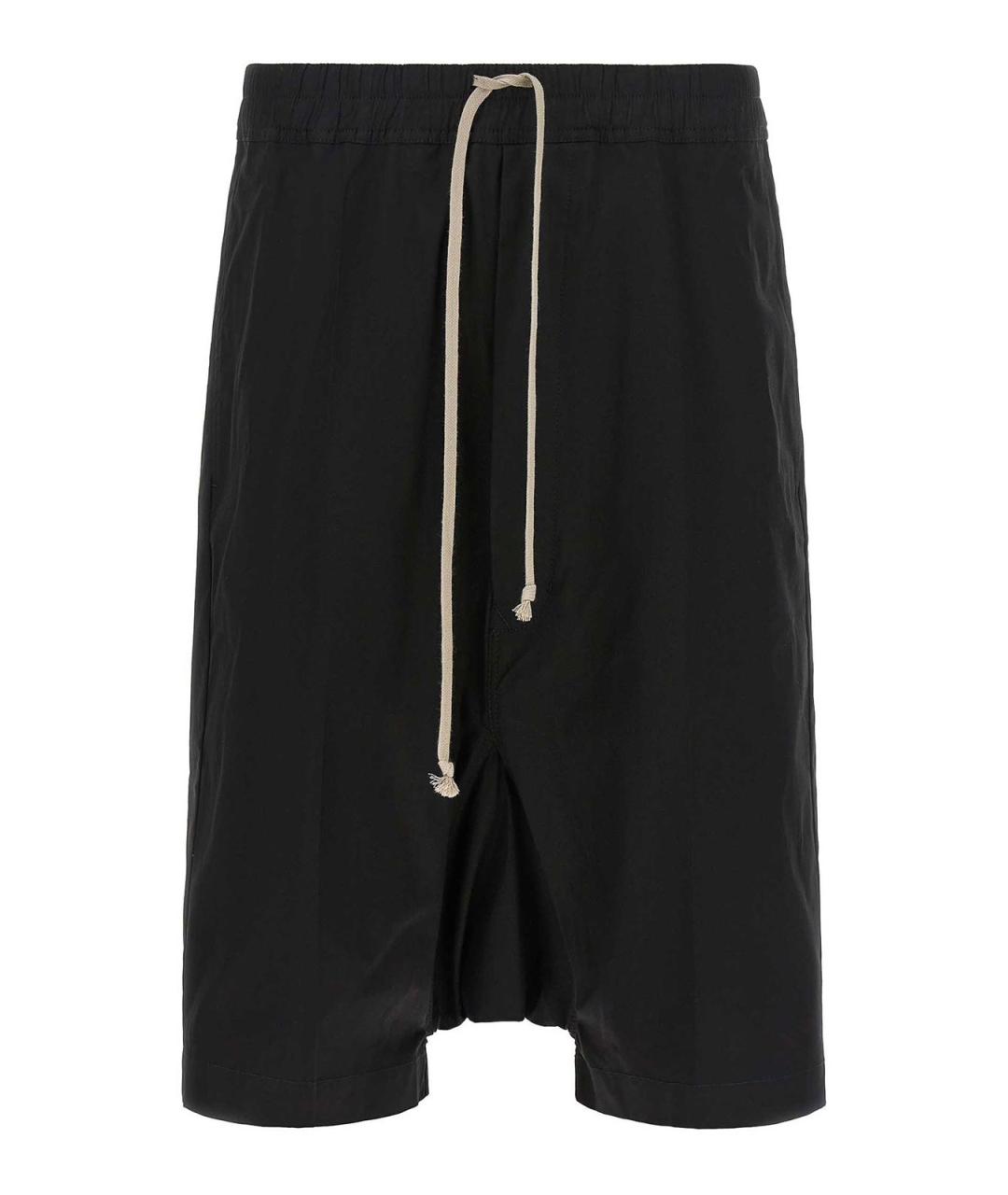 RICK OWENS Черные хлопковые шорты, фото 1