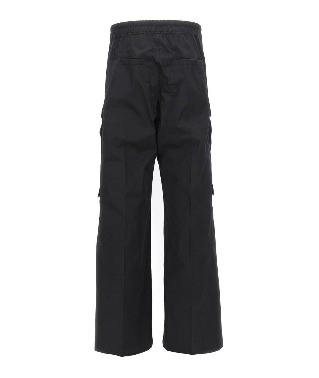 RICK OWENS Черные хлопковые повседневные брюки, фото 2