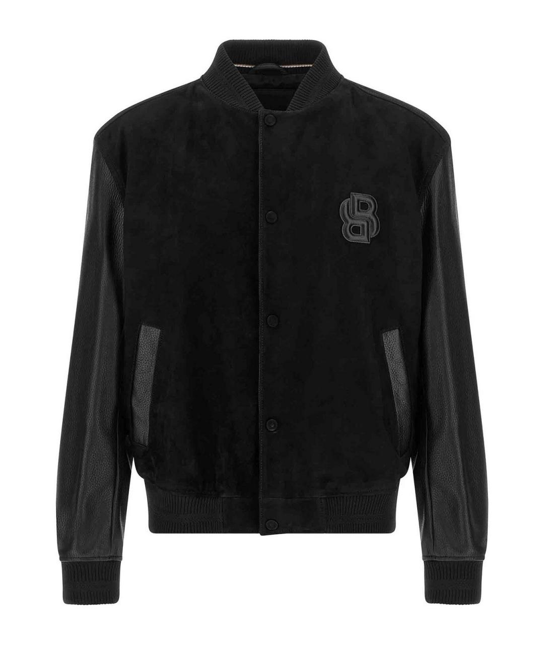 HUGO BOSS Черная кожаная куртка, фото 1