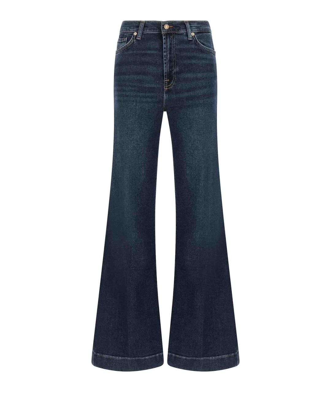 7 FOR ALL MANKIND Синие хлопковые джинсы клеш, фото 1