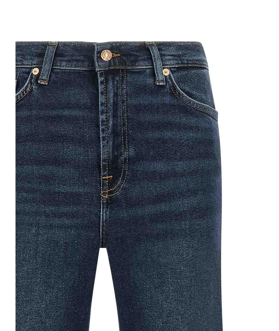 7 FOR ALL MANKIND Синие хлопковые джинсы клеш, фото 3