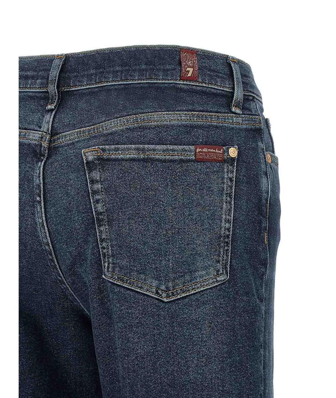 7 FOR ALL MANKIND Синие хлопковые джинсы клеш, фото 4