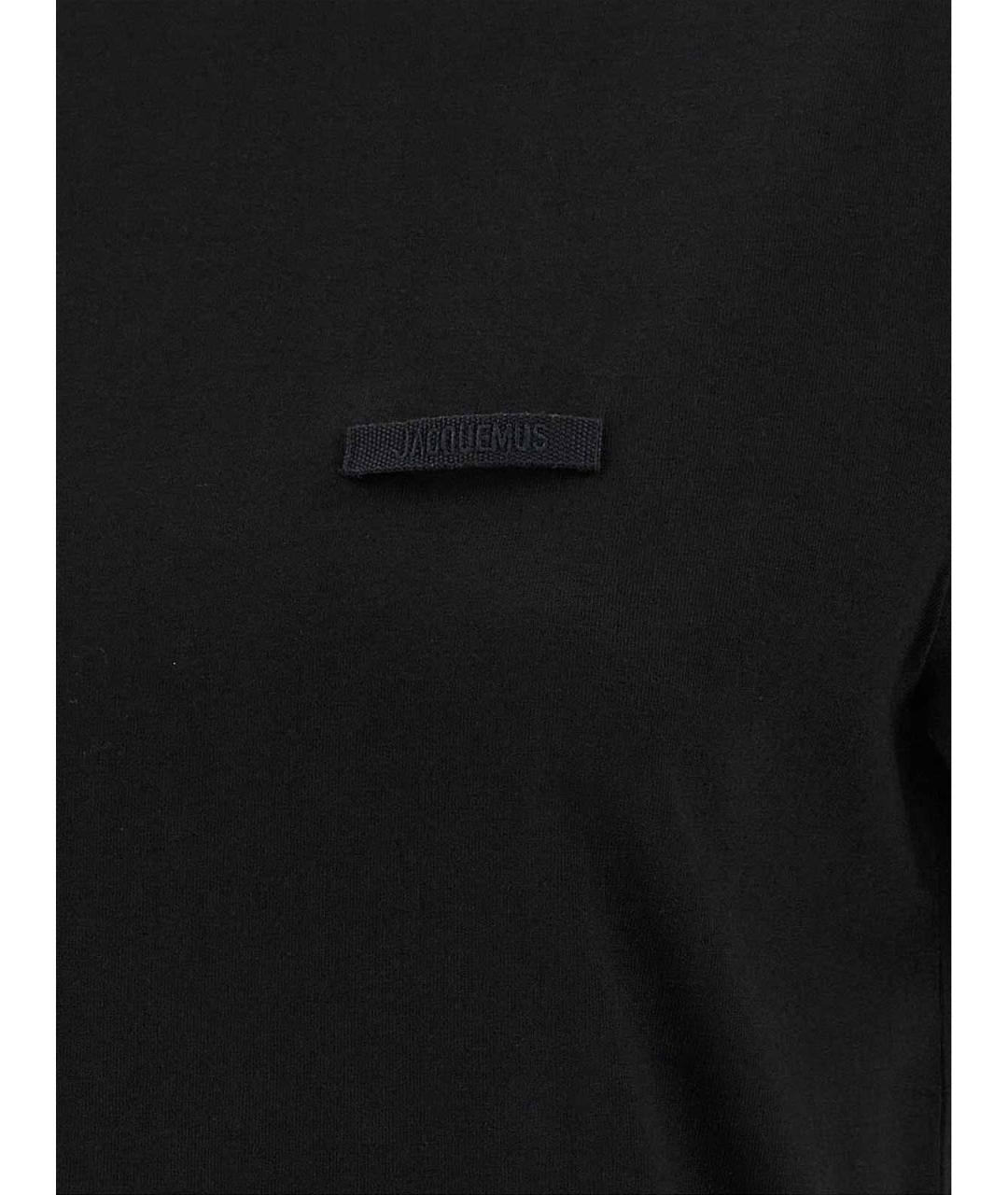 JACQUEMUS Черная хлопковая футболка, фото 4