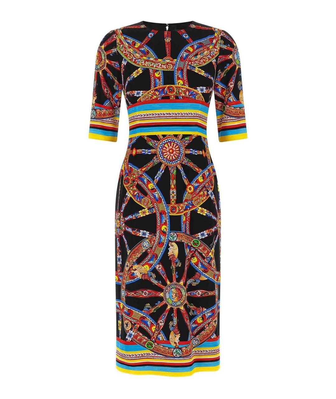 DOLCE&GABBANA Мульти шелковое повседневное платье, фото 1