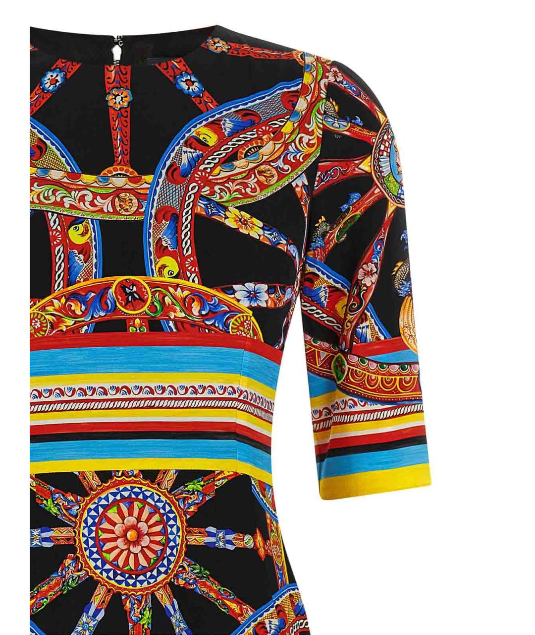 DOLCE&GABBANA Мульти шелковое повседневное платье, фото 3