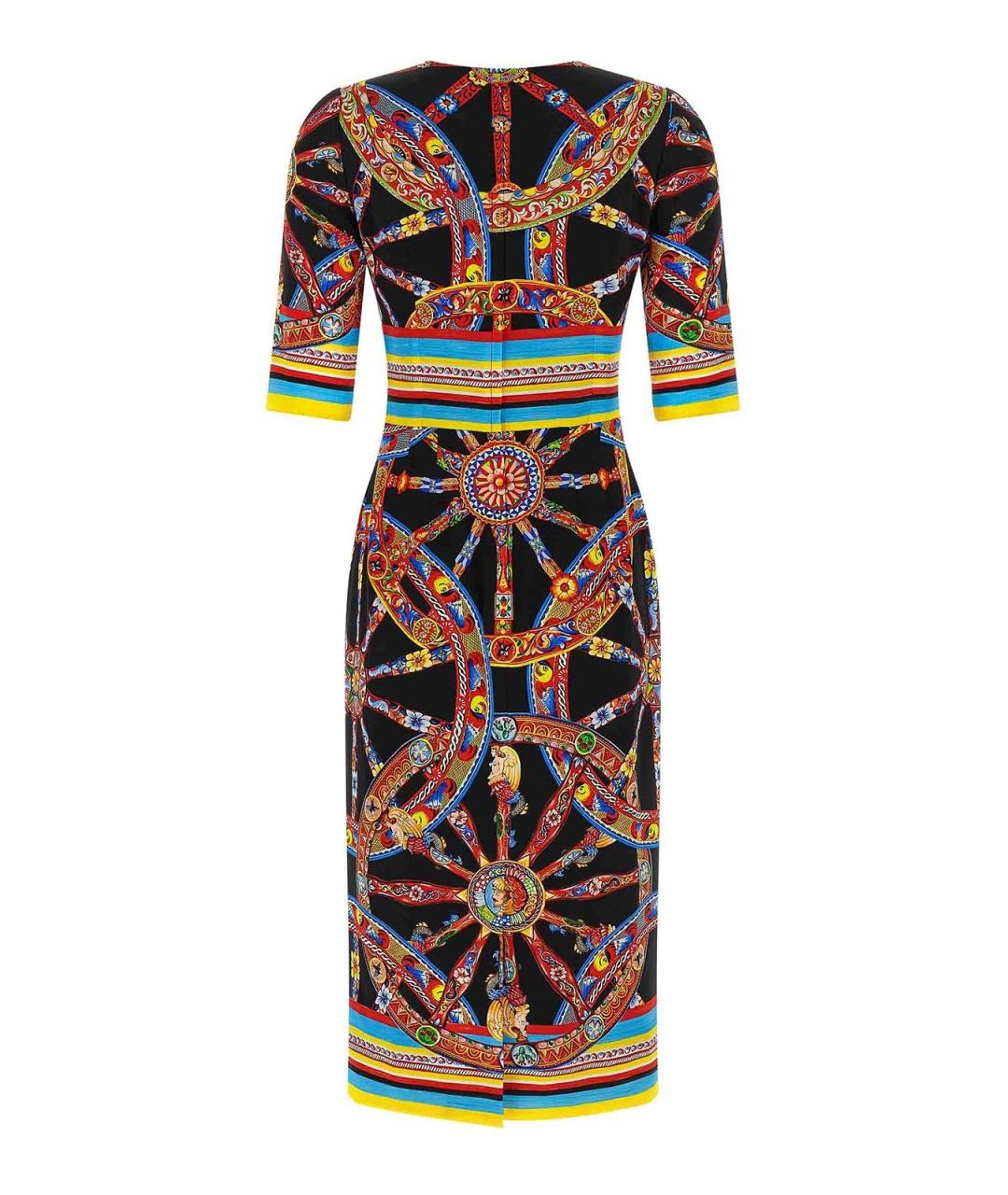 DOLCE&GABBANA Мульти шелковое повседневное платье, фото 2
