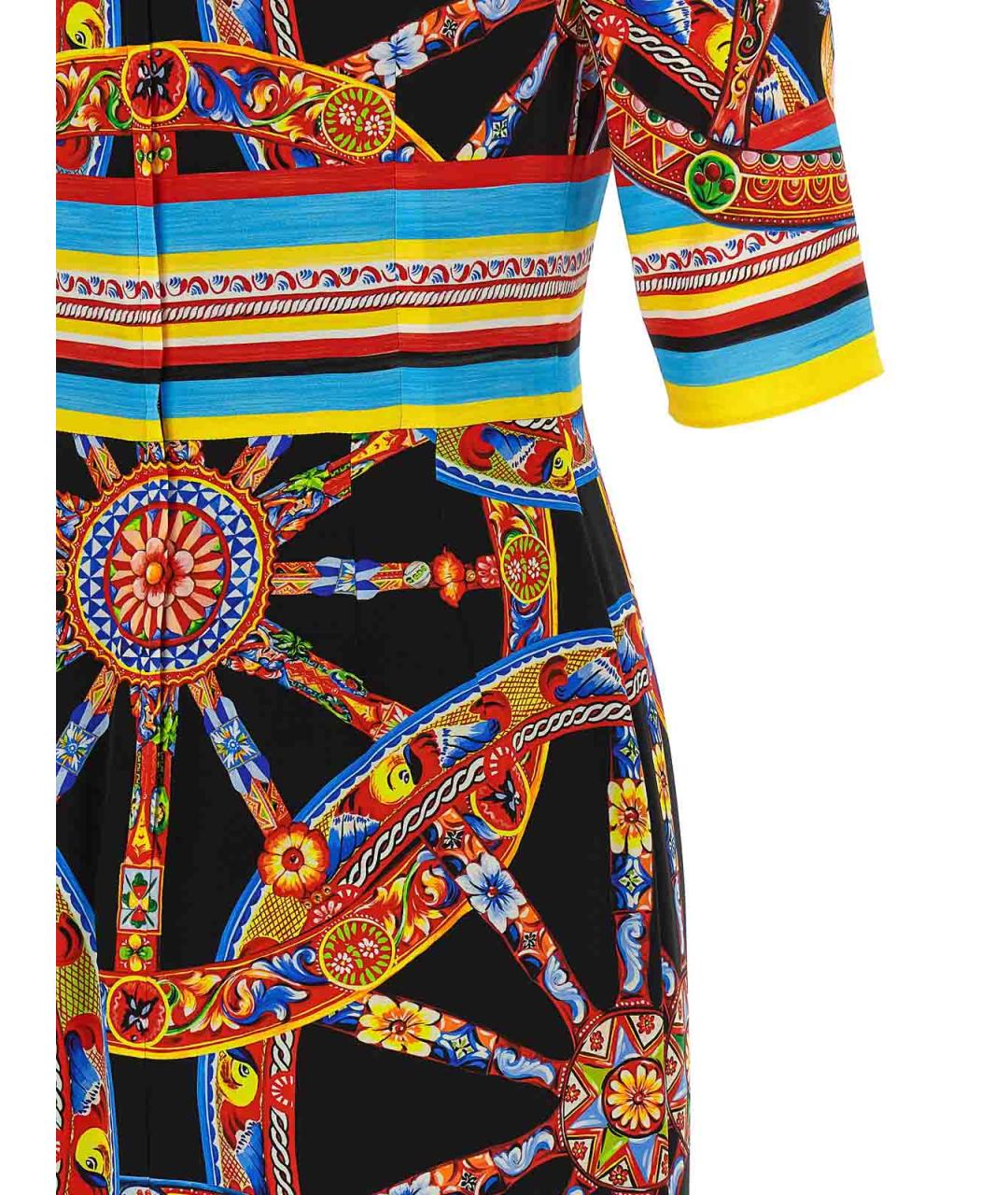 DOLCE&GABBANA Мульти шелковое повседневное платье, фото 4